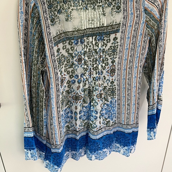 Love Kyla Tyra tunic top fringe boho | size medium blue - Picture 4 of 6